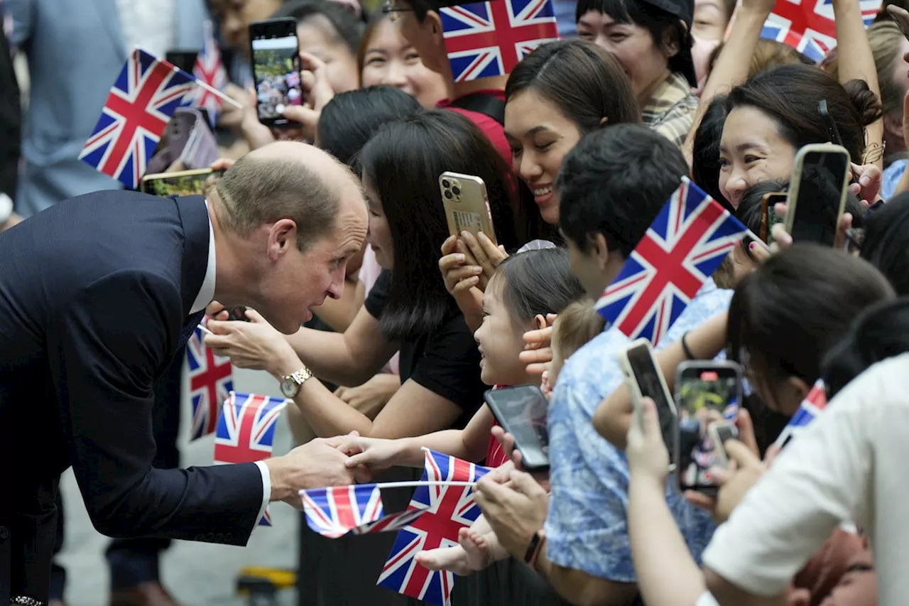 Prince William arrives in Singapore for annual Earthshot Prize award, the first to be held in Asia