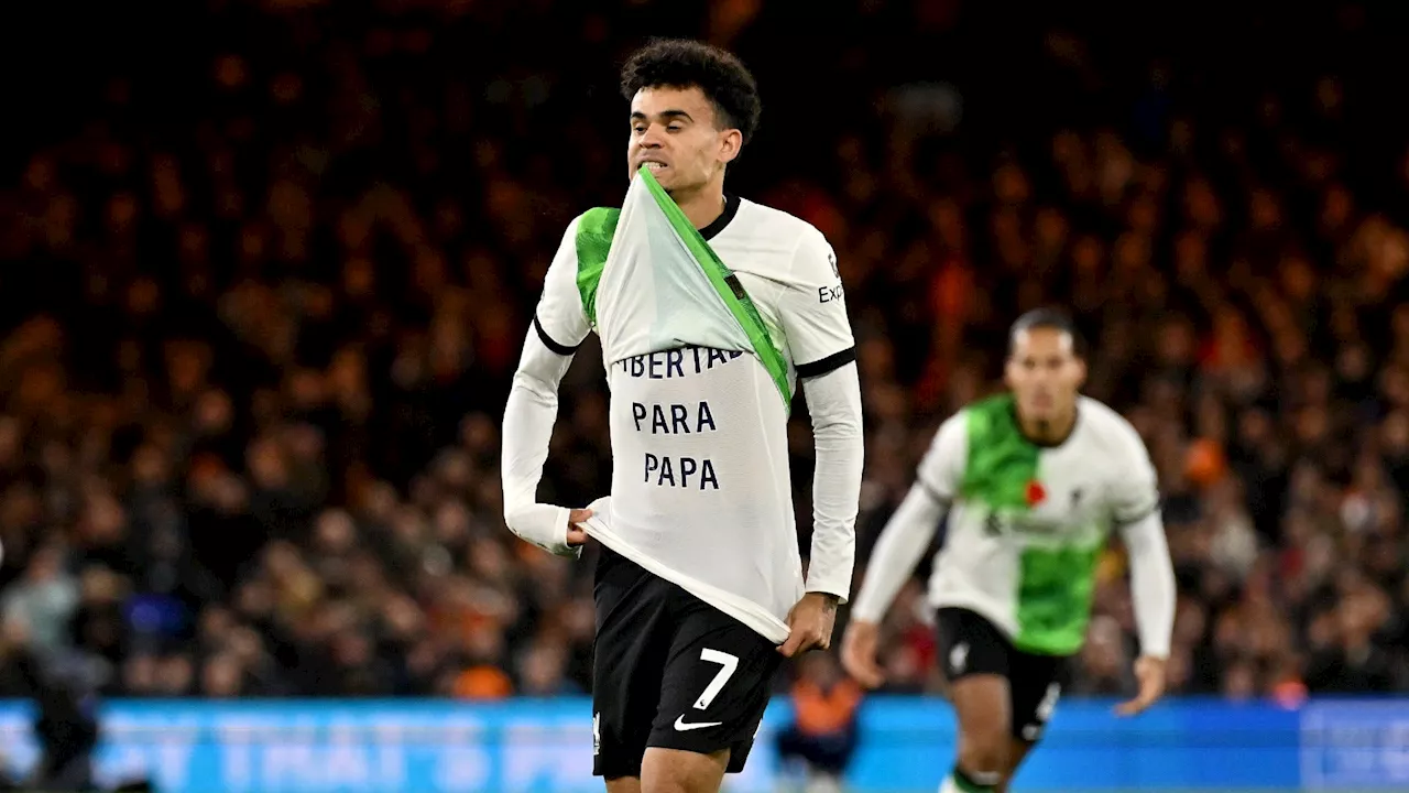  Luis Diaz scores sensational late equaliser for Liverpool and holds up message for kidnapped father