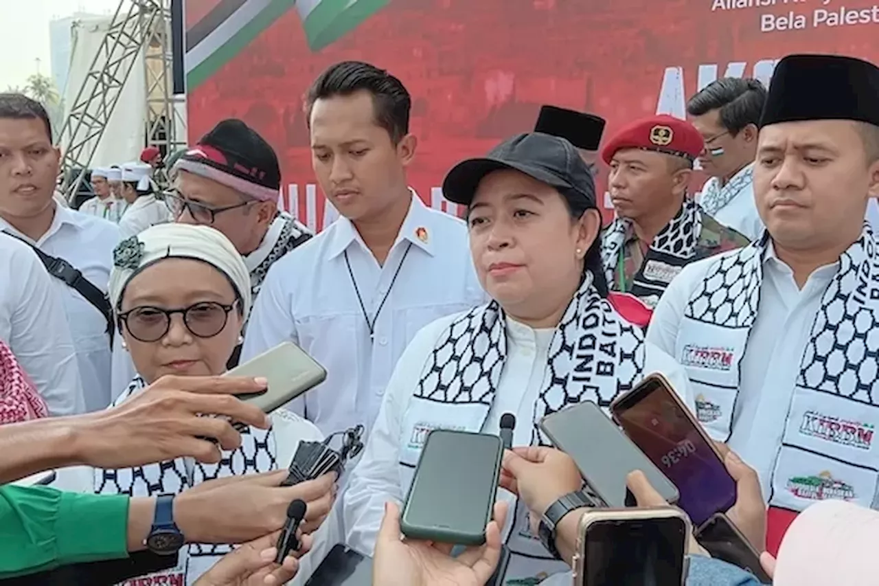 Hadiri Aksi Bela Palestina, Puan Pastikan DPR Kutuk Aksi Serangan Zionis Israel