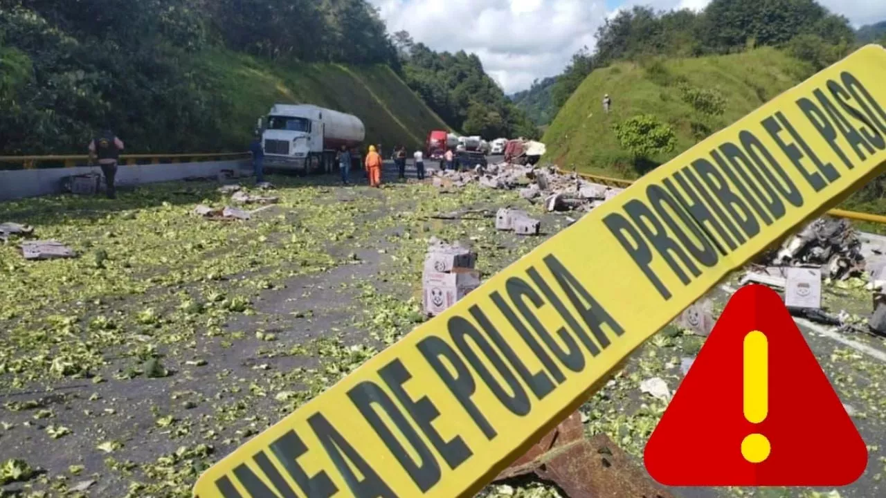 Un muerto deja accidente entre pipa y camión con carga de brocoli en la México-Tuxpan