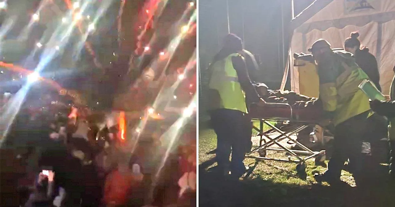 Boy, 5, hit in the face with firework after rocket flies into crowd