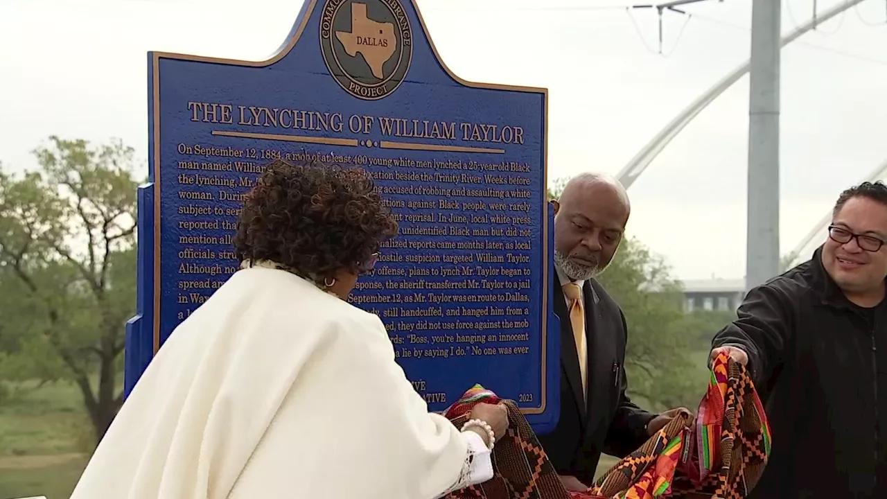 Plaque unveiled to memorialize lynching site along Dallas's Trinity River