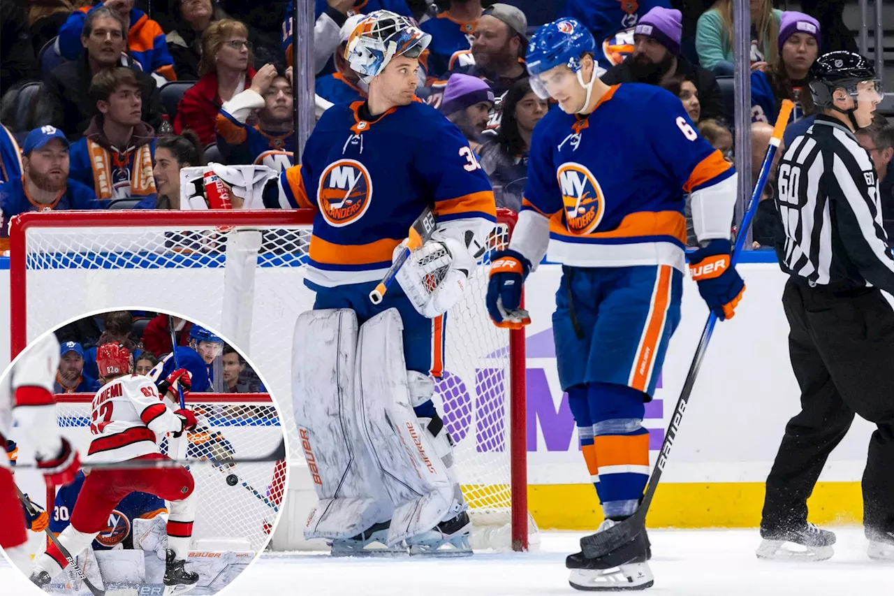 Islanders blow three-goal lead before brutal overtime loss to Hurricanes