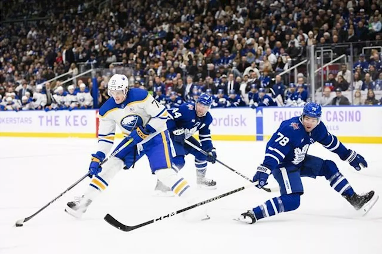 Sabres survive Matthews' third hat trick of the season, down Maple Leafs 6-4