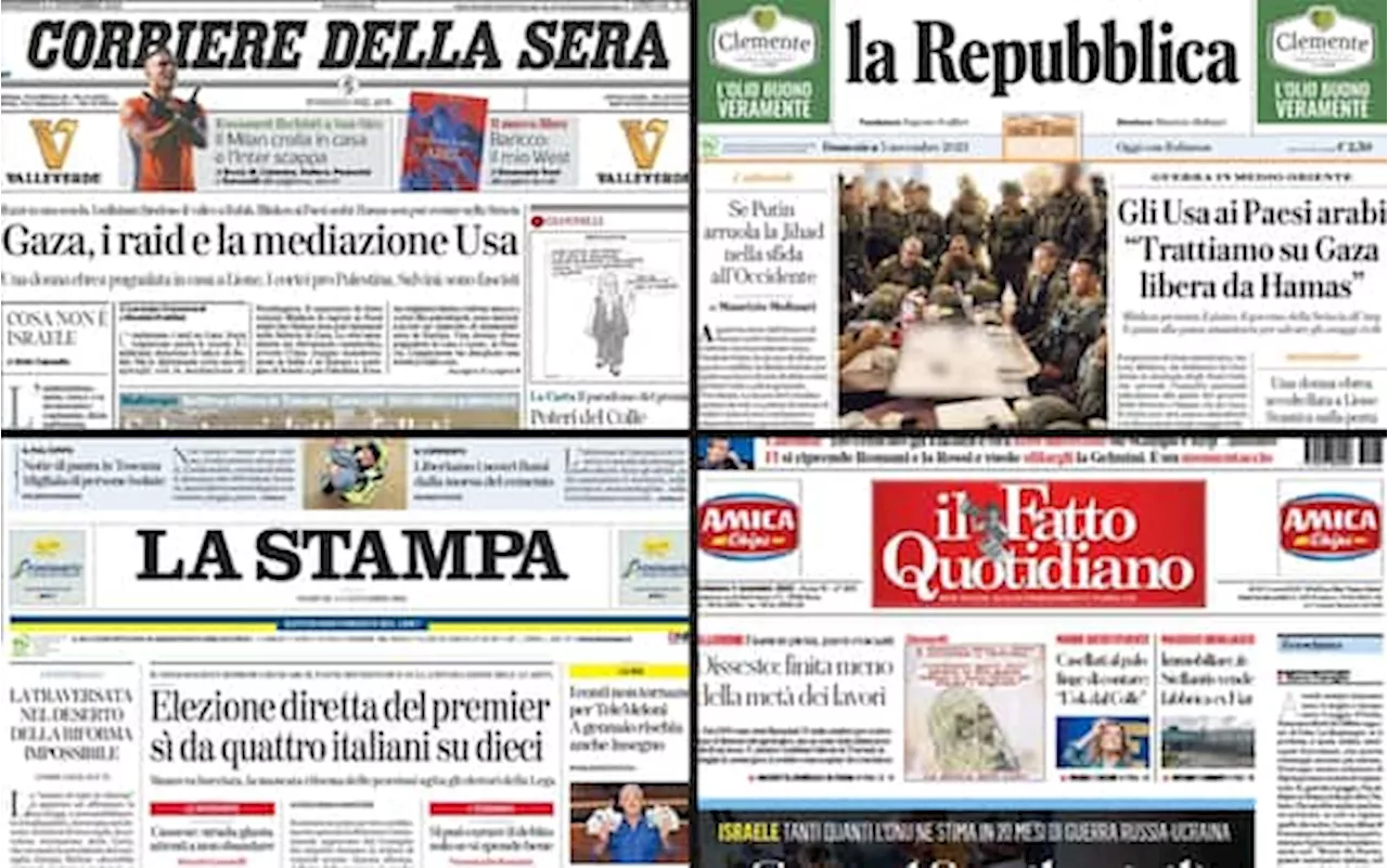 Le prime pagine dei quotidiani di oggi 5 novembre: la rassegna stampa di Sky TG24