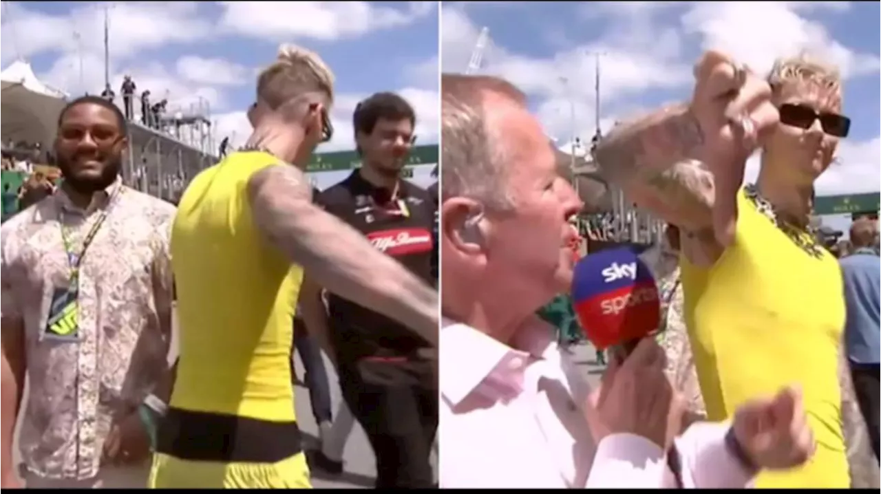 Machine Gun Kelly walks out of Sky F1 interview after 'classic Martin Brundle moment'