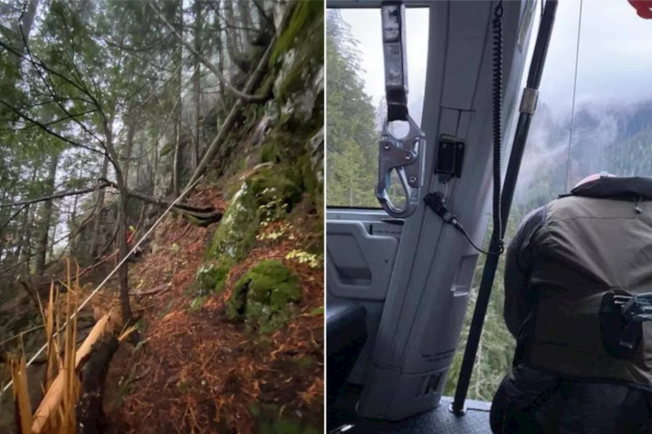 Hiker rescued off B.C. cliffside after taking non-existent Google Maps trail