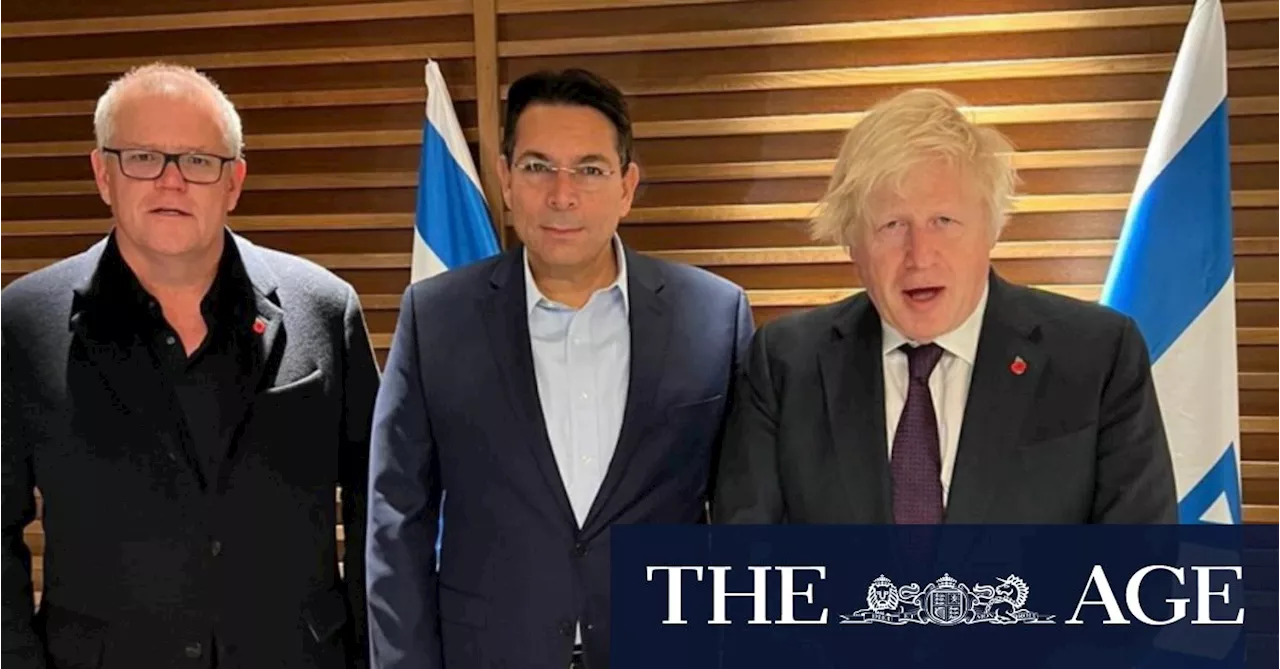 Scott Morrison and Boris Johnson fly into Israel