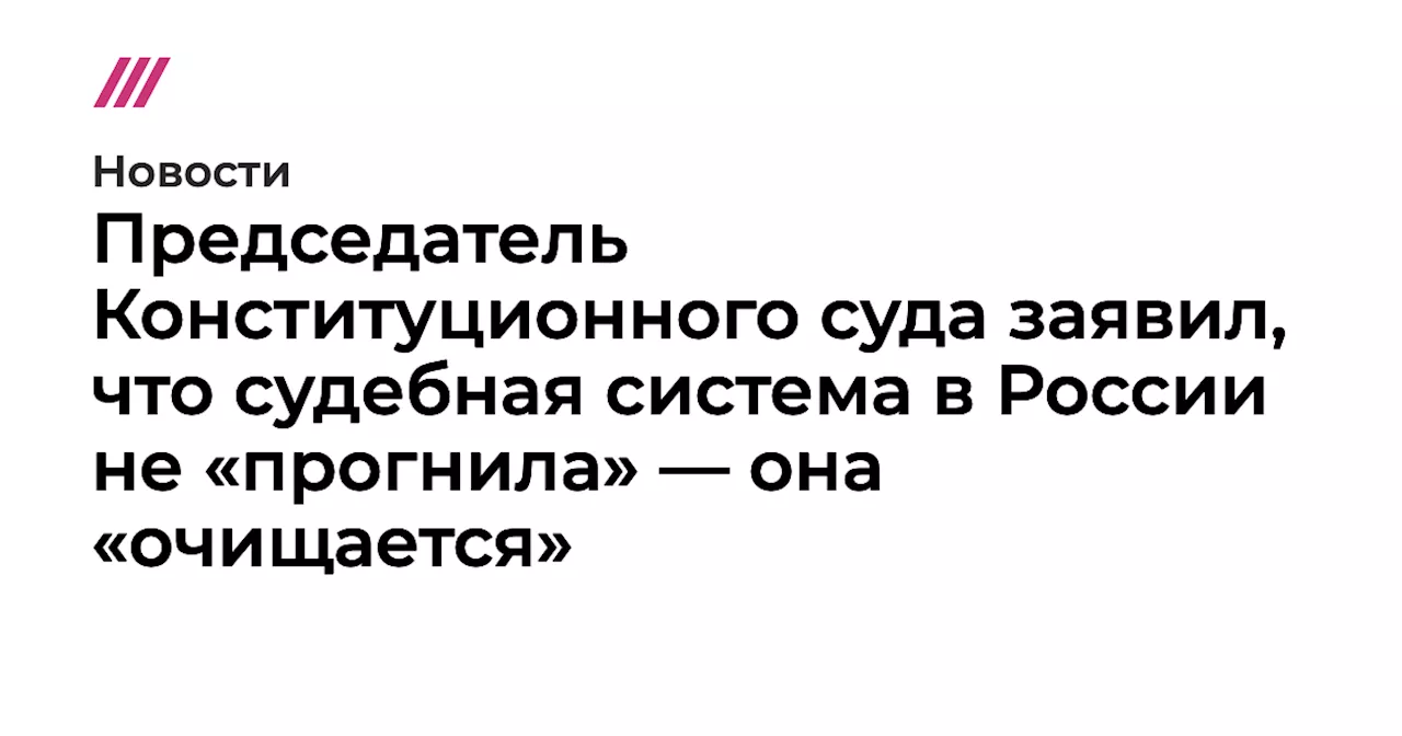 Председатель Конституционного суда заявил, что судебная система в России не «прогнила» — она «очищается»