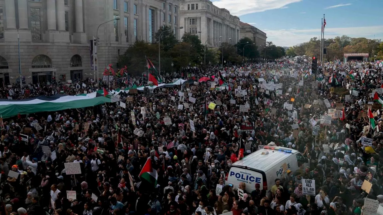 Watch: Tens of Thousands of Palestinian Supporters March in Washington