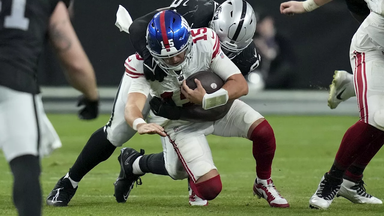 Giants' struggles in loss to Raiders amplified by inept offense and Daniel Jones' injury