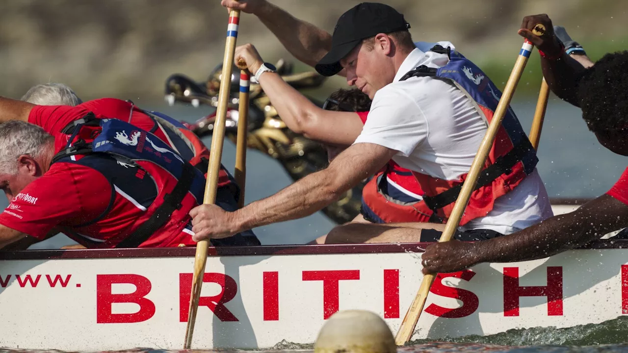 Prince William goes dragon boating in Singapore ahead of Earthshot Prize ceremony