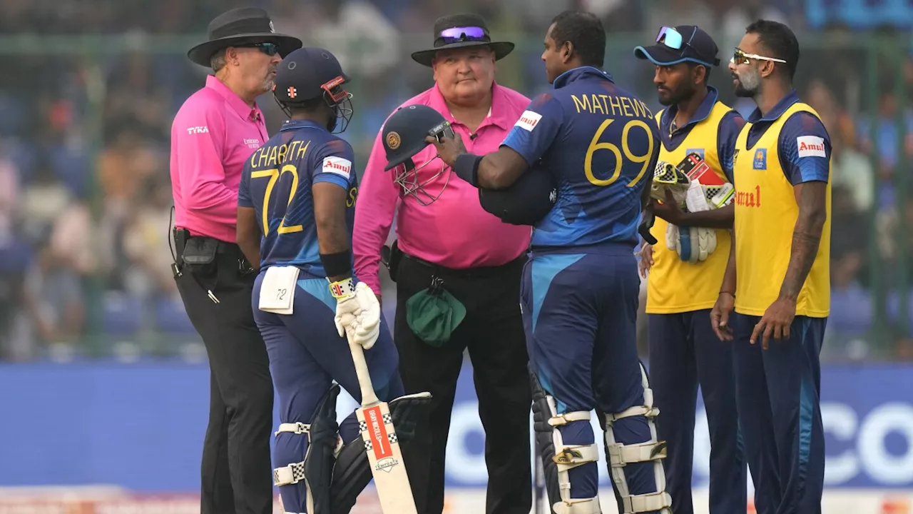 Sri Lanka's Angelo Mathews becomes first batter to be timed out in international cricket