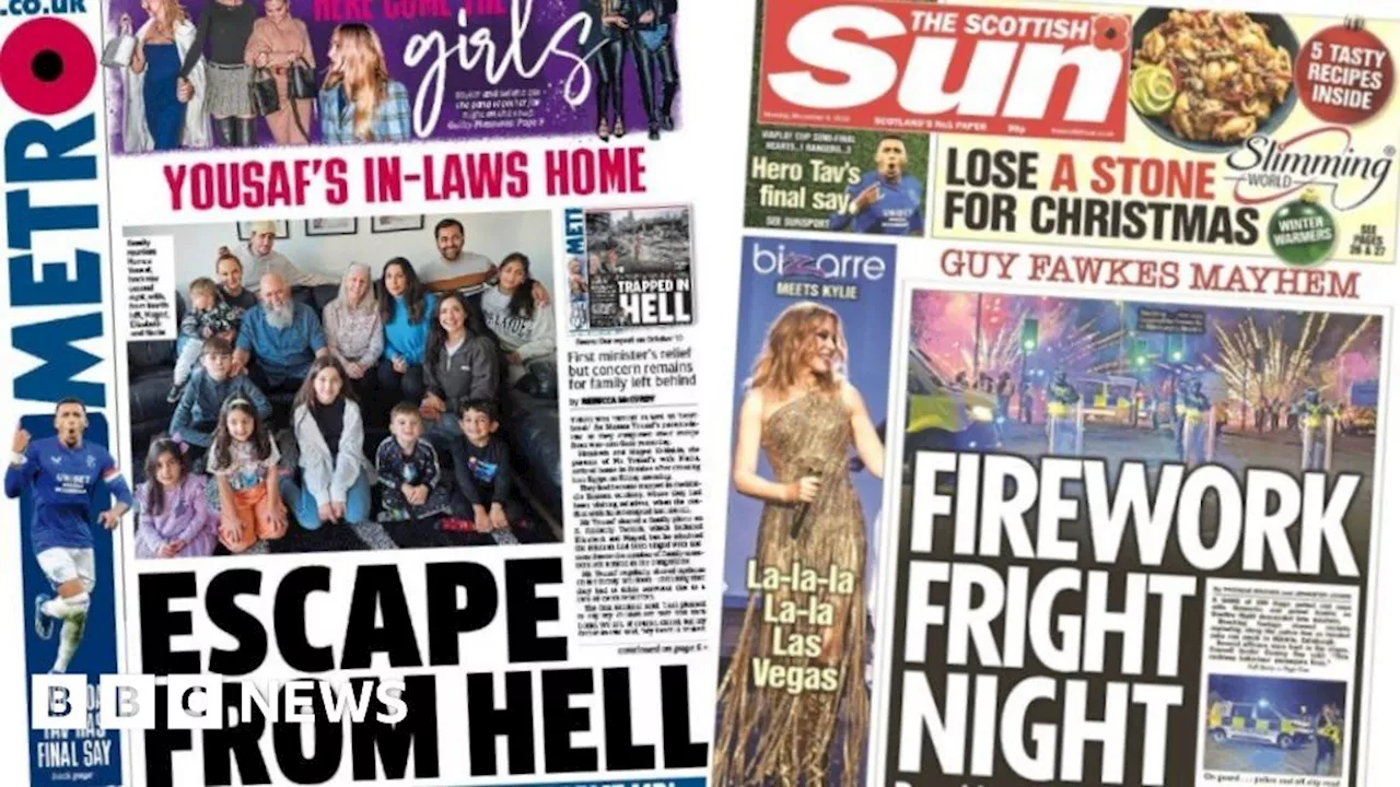 Scotland's papers: Yousaf's in-laws home and fireworks 'fright night'