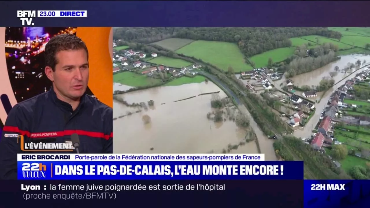 Crues dans le Pas-de-Calais: 'Plus de 220 sapeurs-pompiers mobilisés', affirme Eric Brocardi