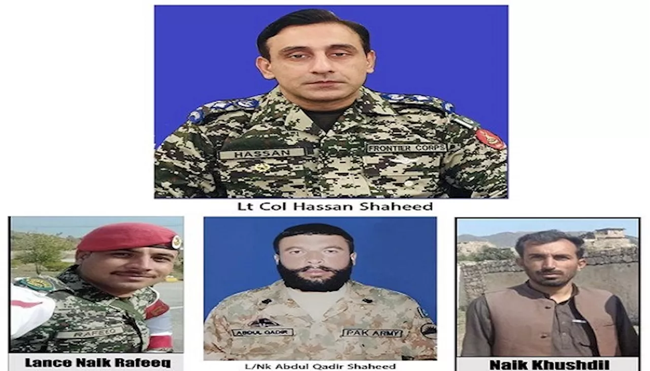 Lt Colonel, three soldiers martyred, three terrorists killed during clash in Khyber District