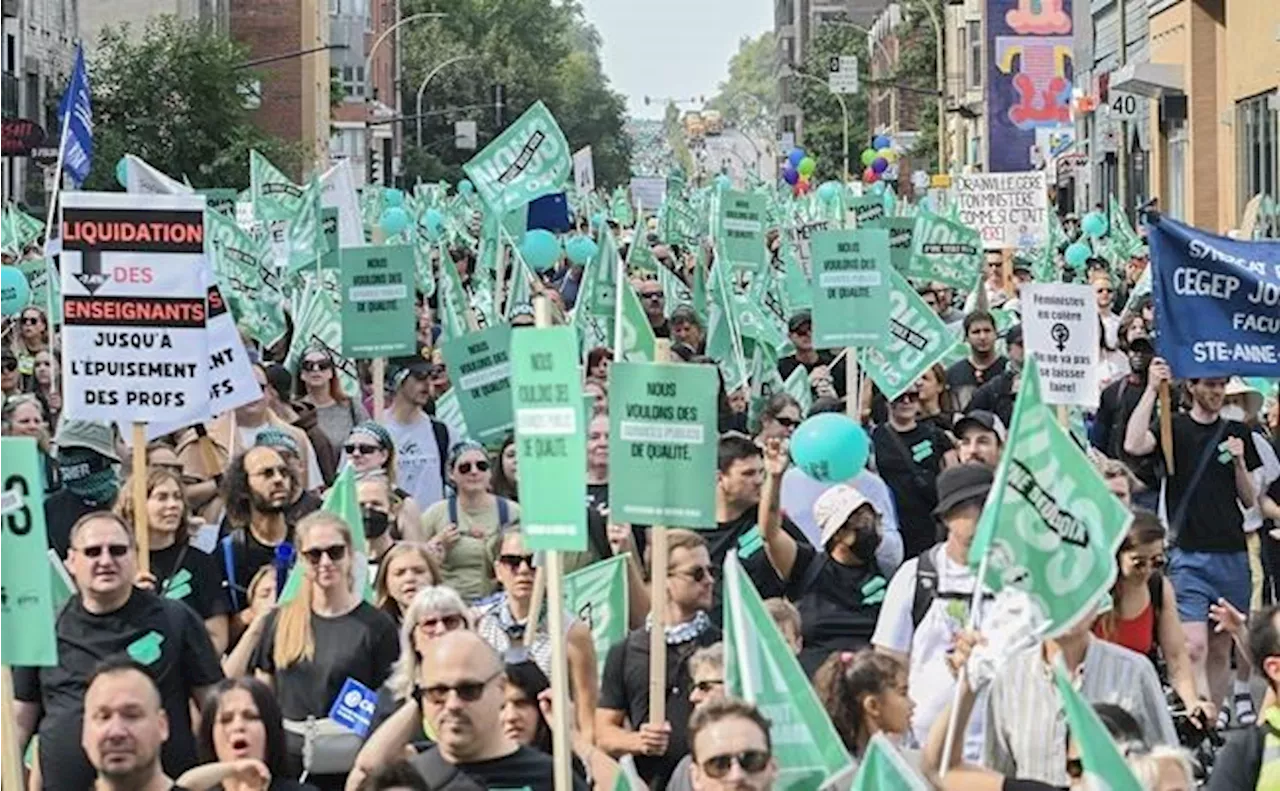 Quebec public sector unions go on strike, announce 72-hour walkout later this month