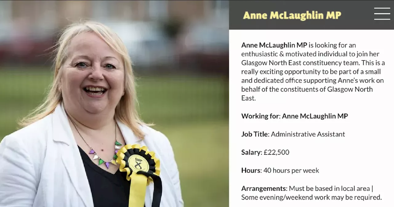 Anti-poverty SNP MP advertises job paying less than real living wage