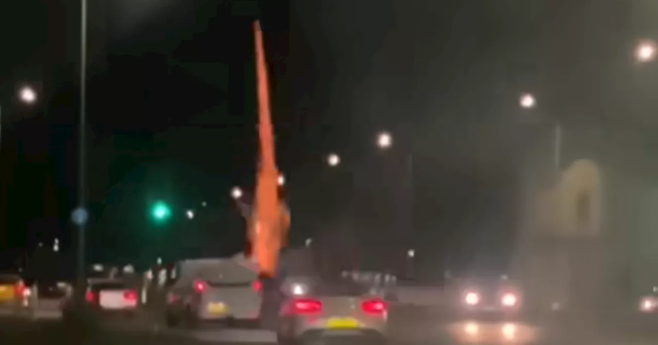 Bonfire Night 'idiots' shoot fireworks out of moving vehicle