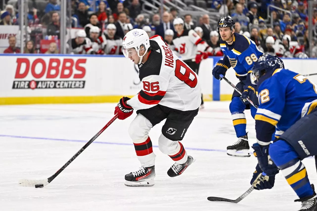 Report: Devils’ forward Jack Hughes injured his right shoulder