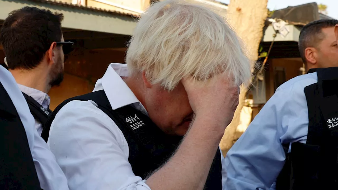 Boris Johnson condemns the 'torture and sadism' of Hamas as he visits Israeli kibbutz where armed...