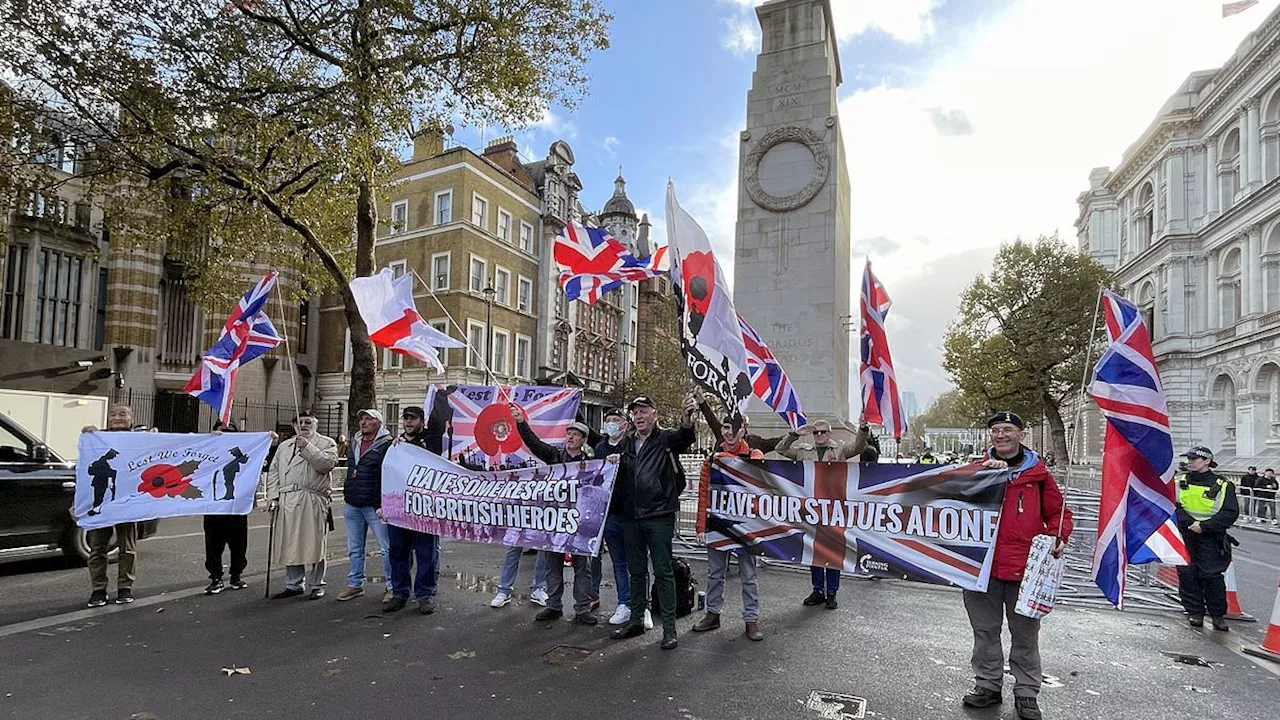 Tensions grow over pro-Palestine protest on Remembrance Day: British patriots wave Union flags in...