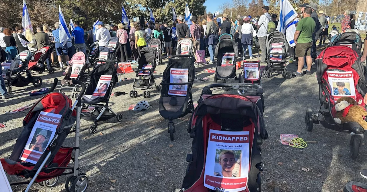 Display of empty strollers raises awareness for Israeli children in Hamas captivity