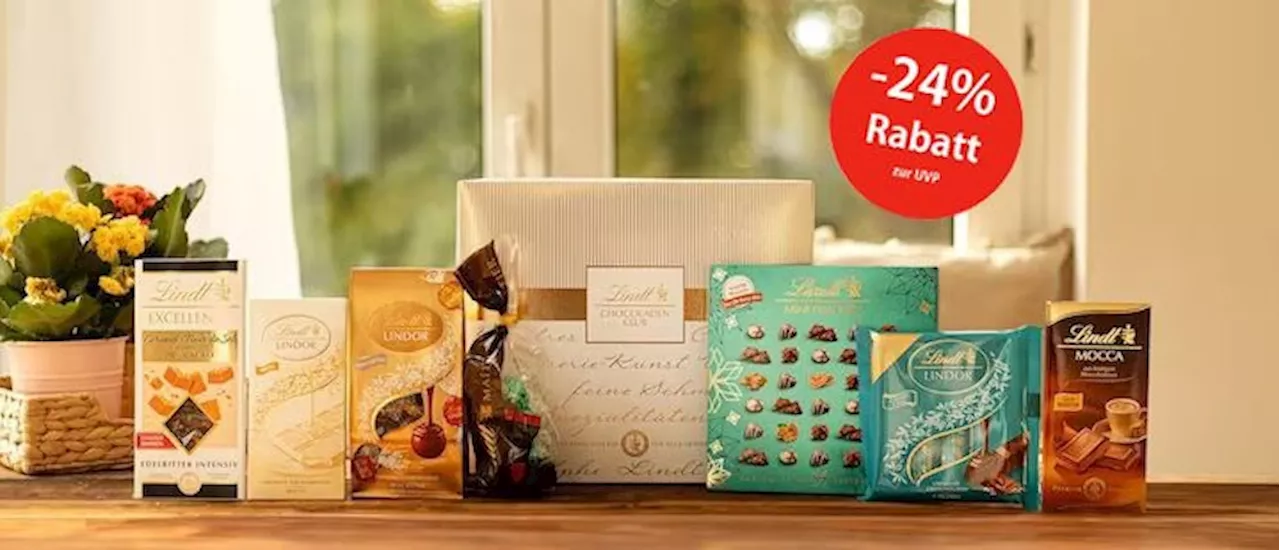 Lindt Schokoladen-Paket mit exklusivem Rabatt von 24% - perfekte Geschenkidee