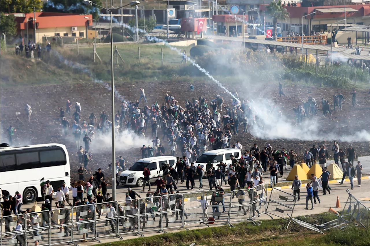 Turkish cops tear gas pro-Palestinian protesters at air base