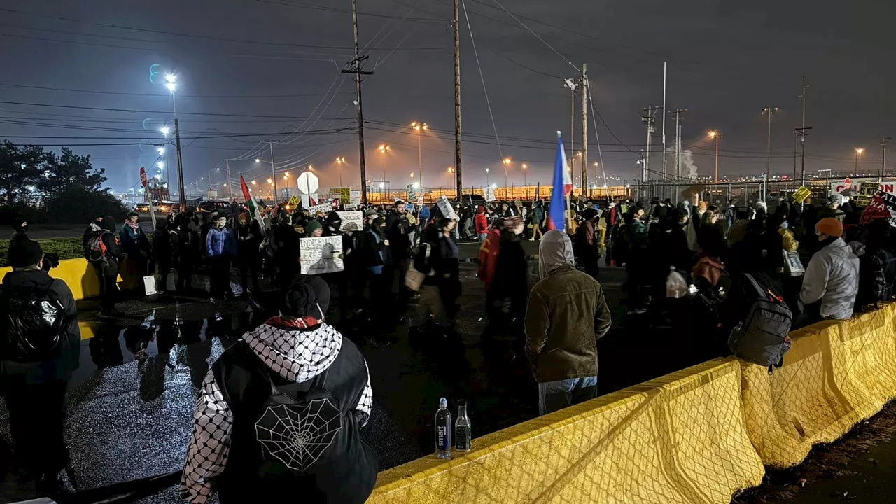 Pro-Palestinian protestors block Port of Tacoma to delay ship believed to be Israel-bound