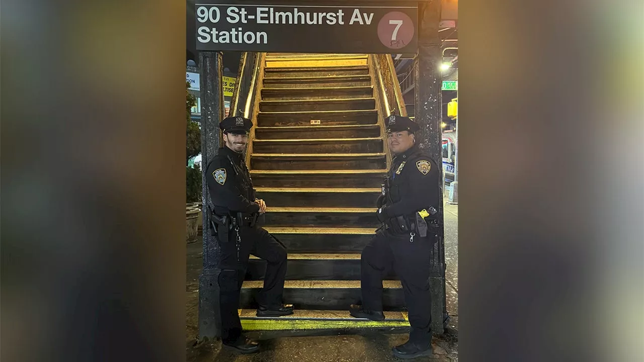 NYPD officers save straphanger who fell onto subway tracks in Queens