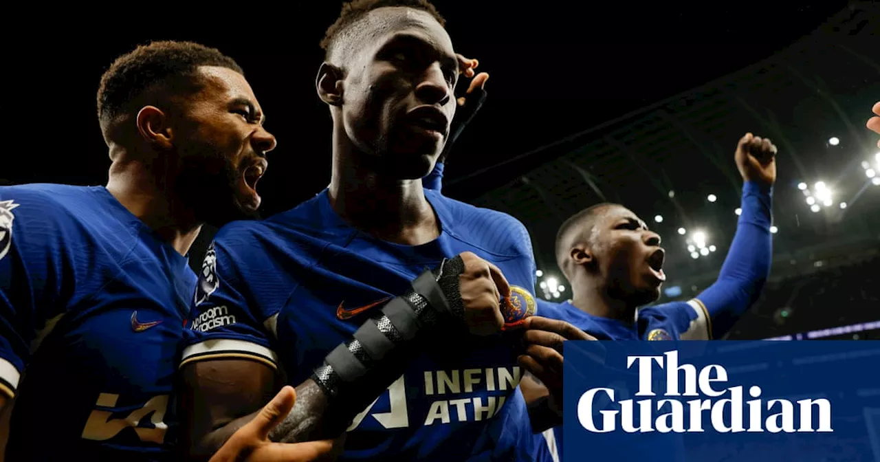 Nicolas Jackson hat-trick leads Chelsea past nine-man Spurs in wild derby win