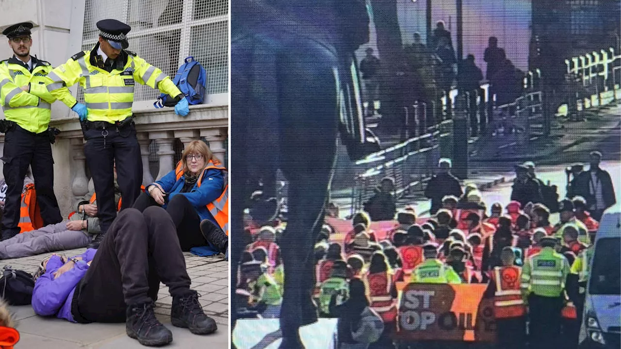 Just Stop Oil shut down Whitehall: At least 40 arrested as police drag protesters to the Cenotaph 'for...