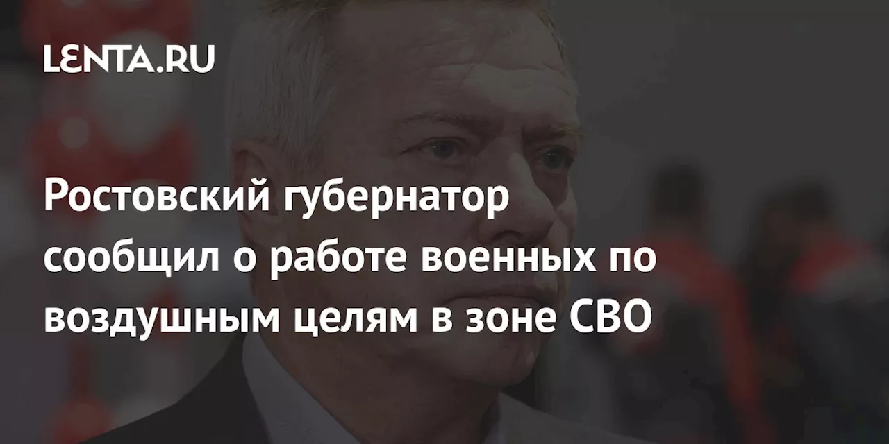 Ростовский губернатор сообщил о работе военных по воздушным целям в зоне СВО