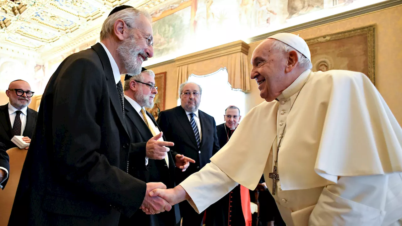 Ailing Pope Francis meets with European rabbis and condemns antisemitism, terrorism, war