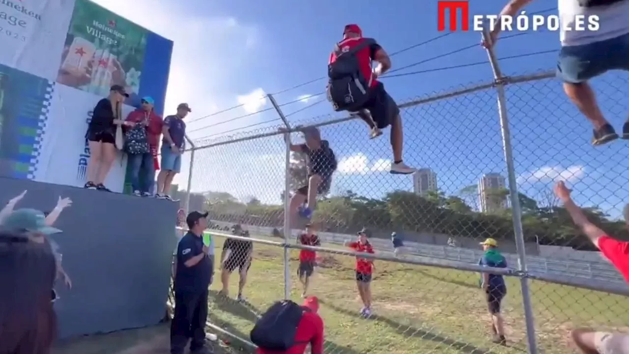 F1 fans invade track in terrifying breach