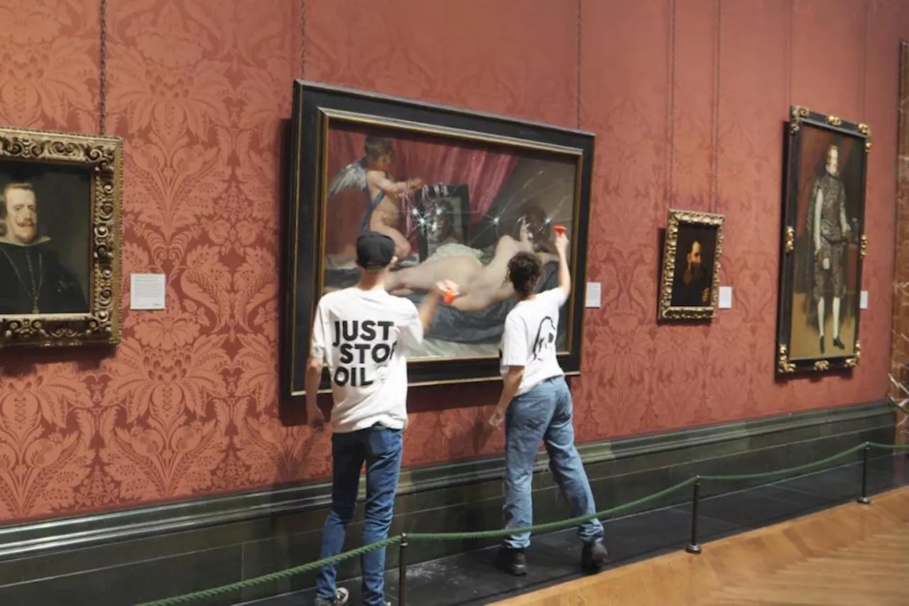 Just Stop Oil protesters smash glass protecting National Gallery painting