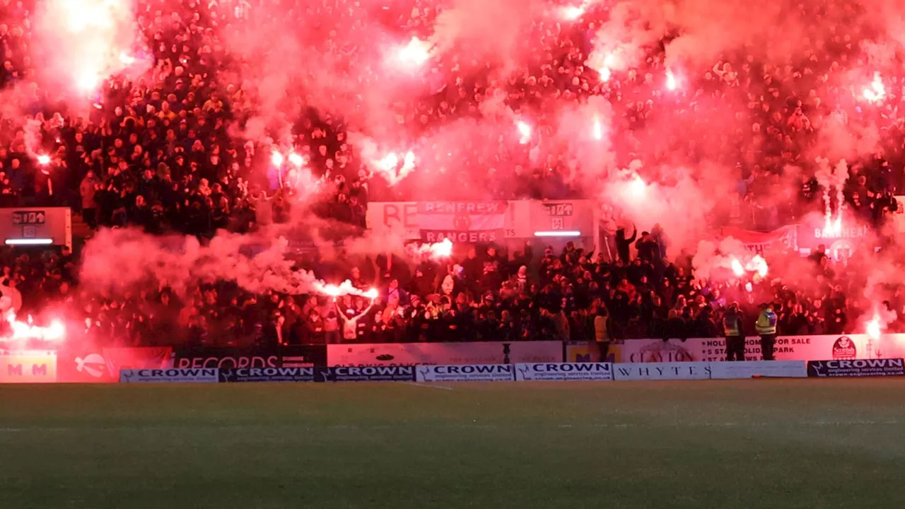 Girl, 13, 'sexually assaulted' during Dundee v Rangers football match where many flares were let off