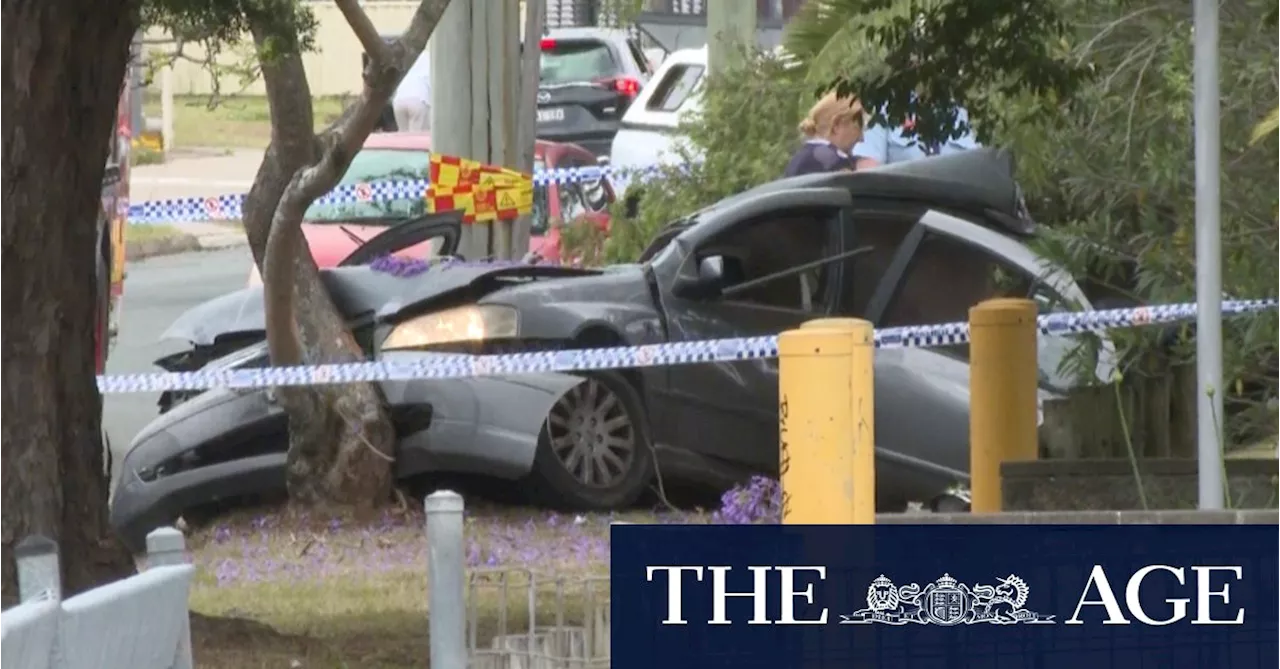 Two boys killed, two men on the run after car crash in Sydney’s south-west