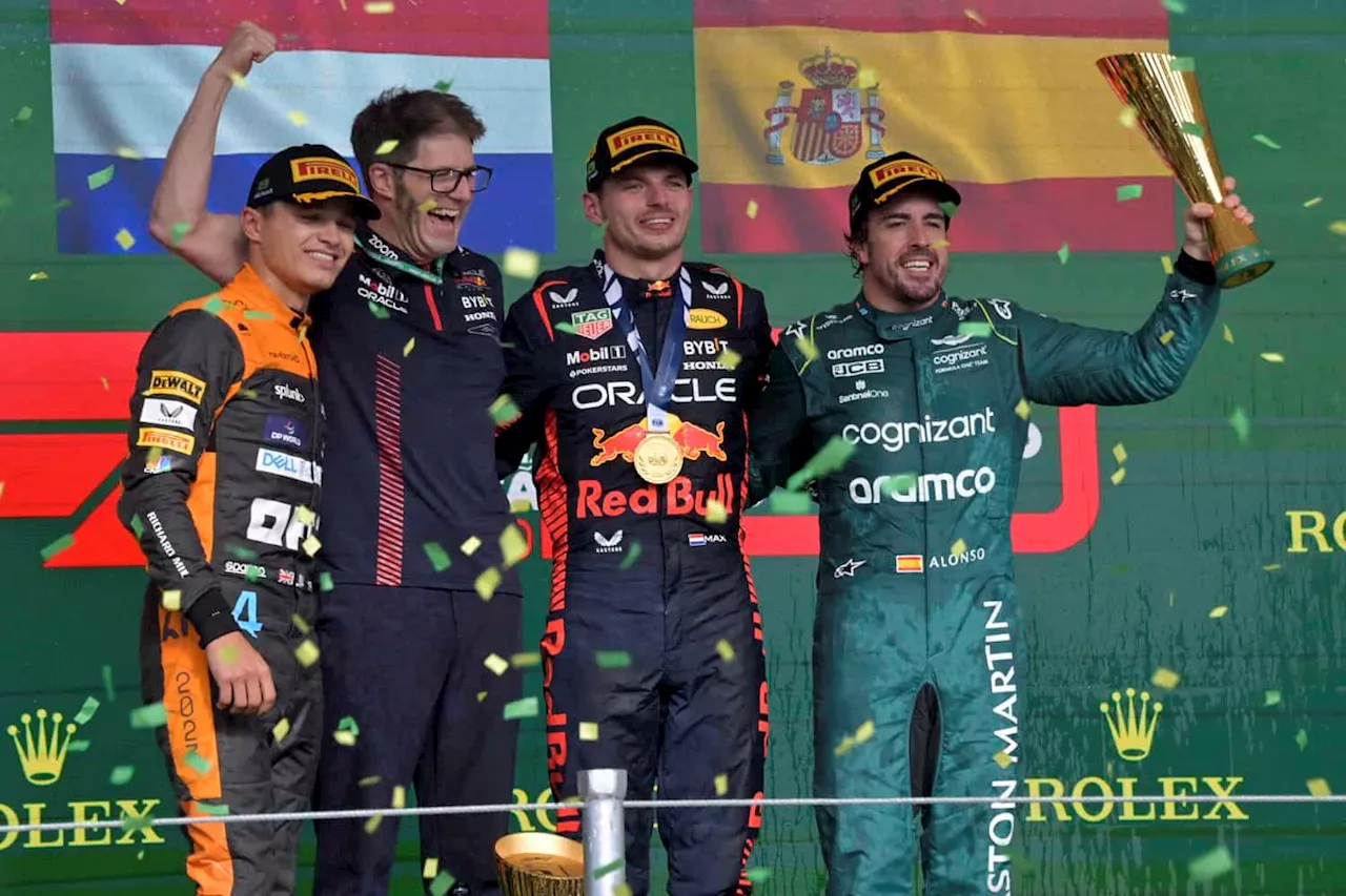 Alonso-Perez podium battle overshadows Verstappen win in Brazil