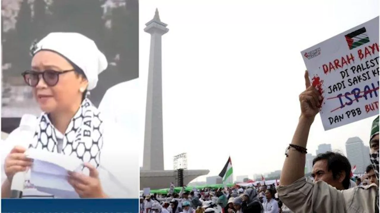 Aksi Menteri Kabinet Jokowi Ikut Aksi Bela Palestina di Monas