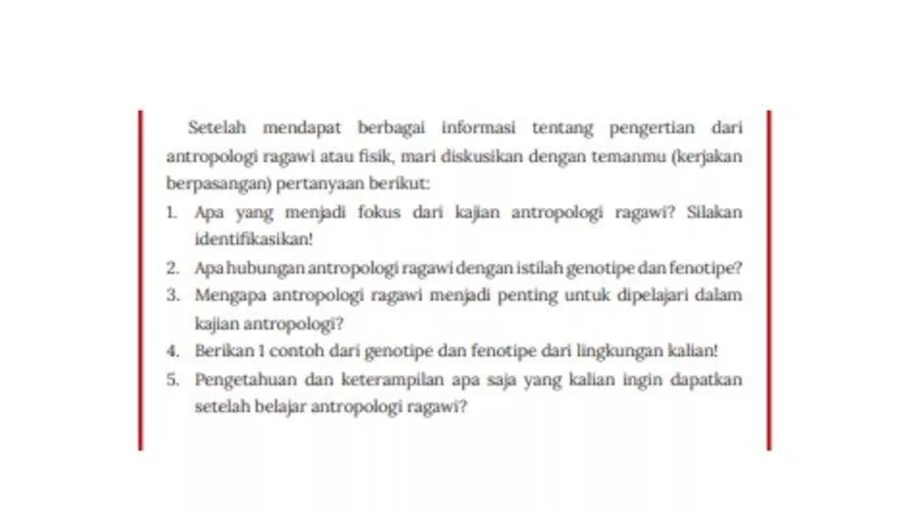 Kunci Jawaban Antropologi Kelas 11 Kurikulum Merdeka Halaman 93: Lembar Kerja 2.2