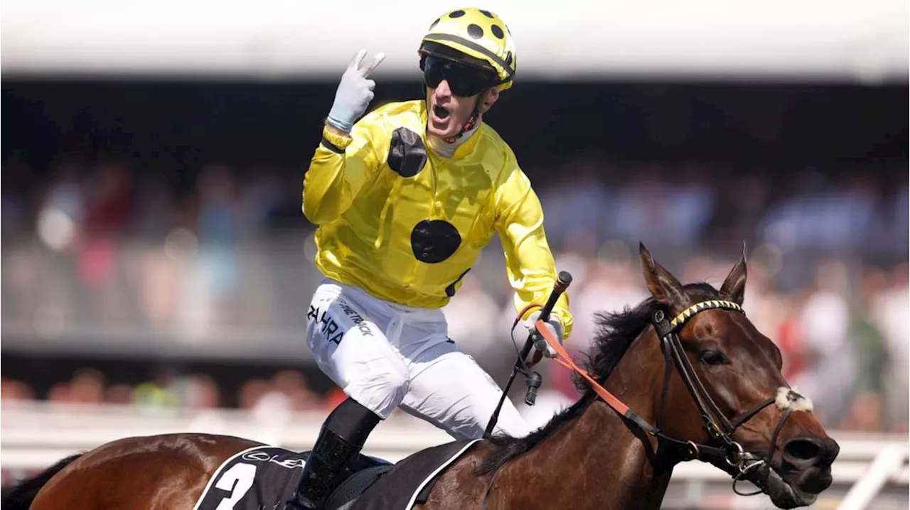 Melbourne Cup winning jockey Mark Zahra explains two-fingered salute