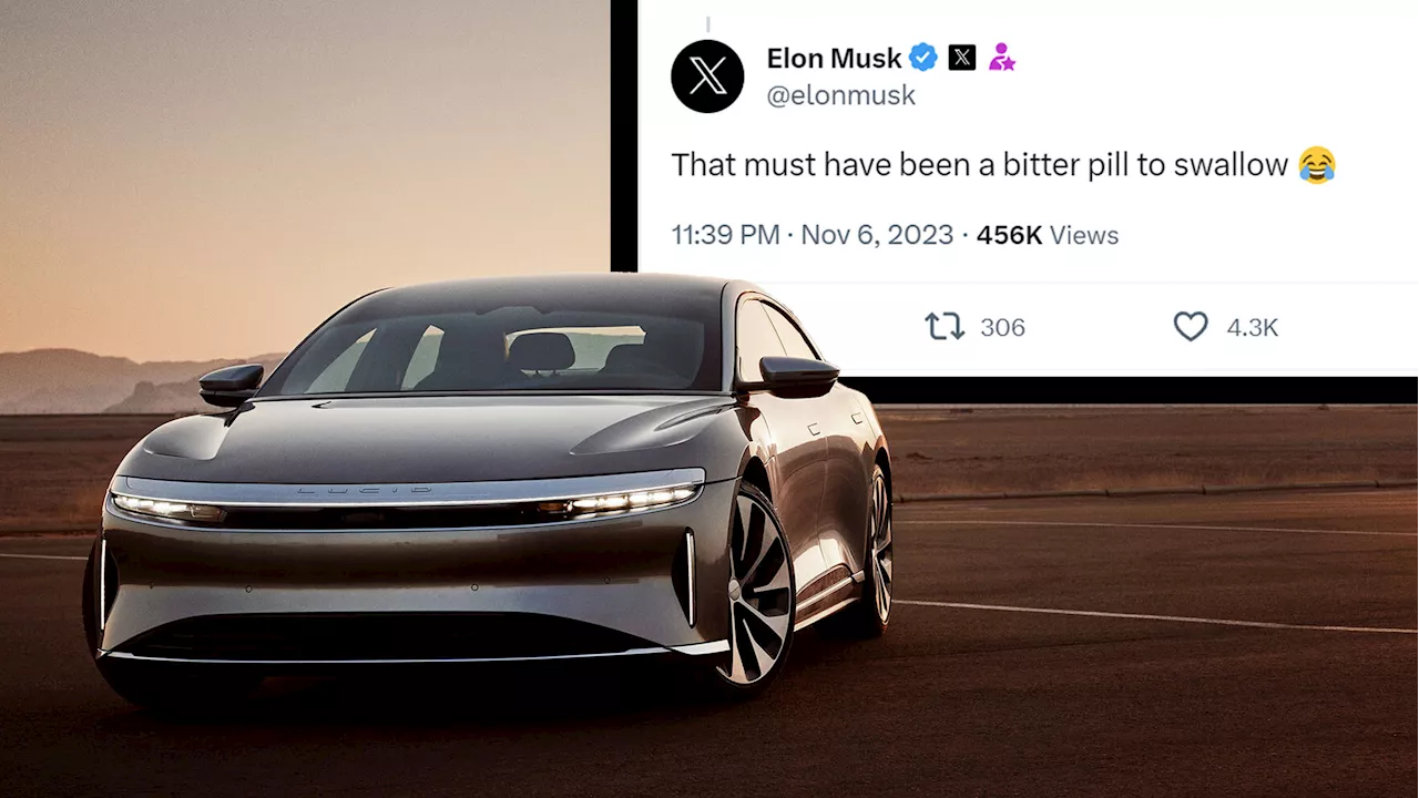 Lucid Embraces NACS, Elon Musk Responds With “Must Have Been A Bitter Pill To Swallow”