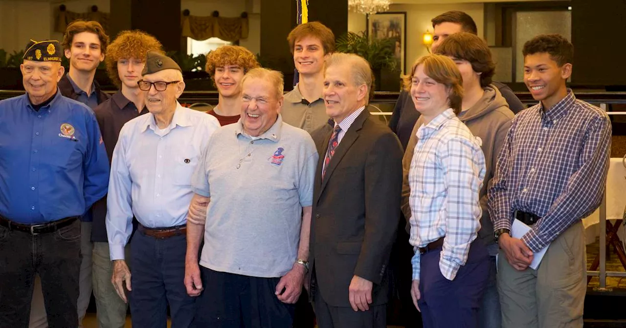 York High School students join Elmhurst veterans in celebrating over 80 years of collective service