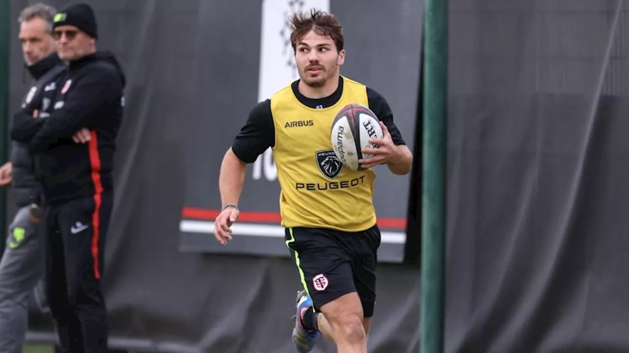 Rugby : Antoine Dupont a fait son retour à l’entraînement sans casque (photos)