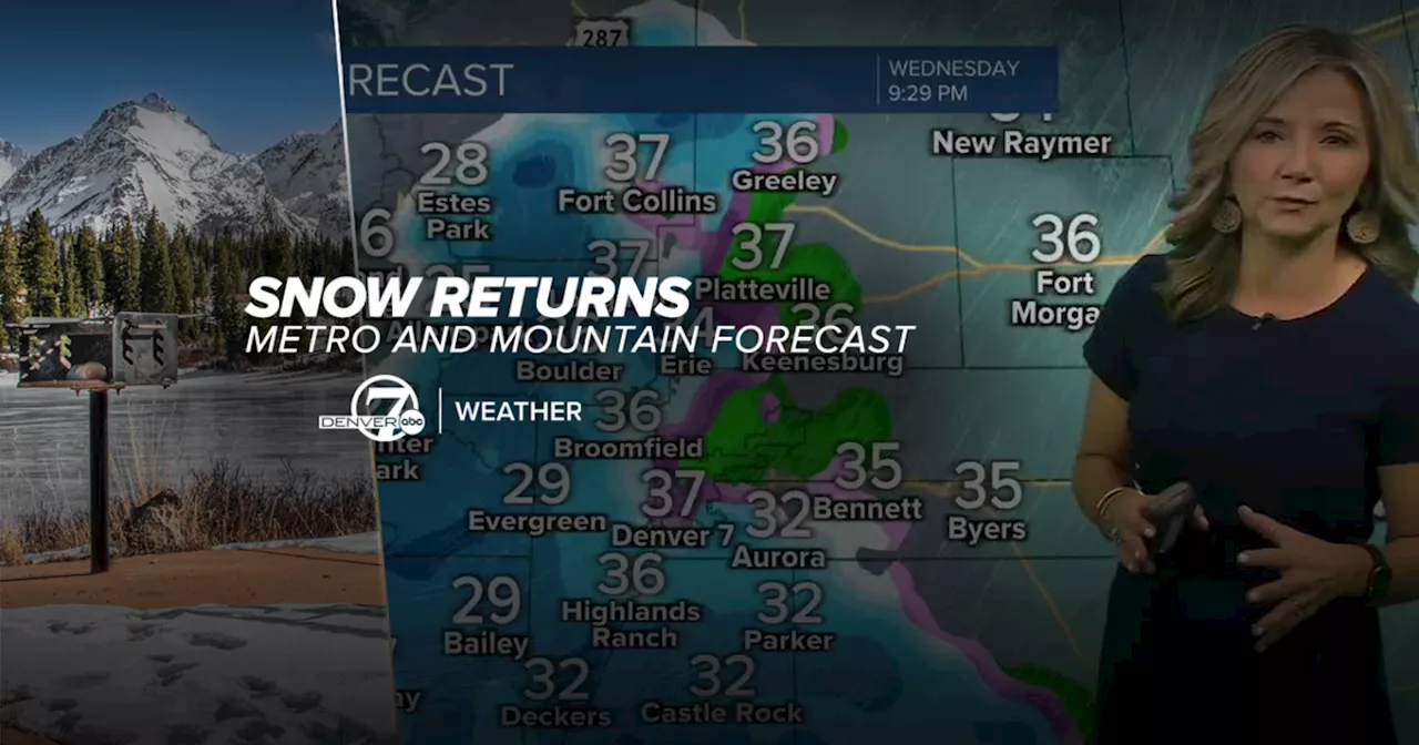 Denver weather: Snow returns Wednesday, higher amounts in the mountains