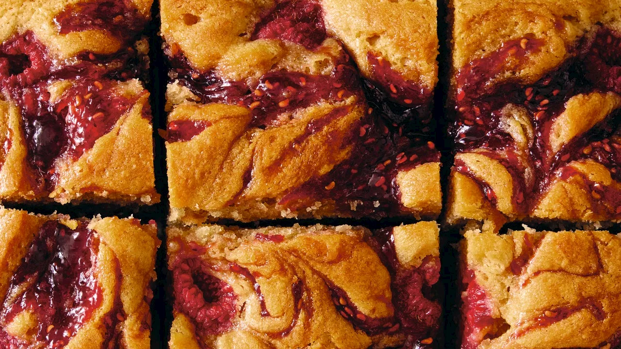 Peanut Butter and Jam Cake With Raspberries