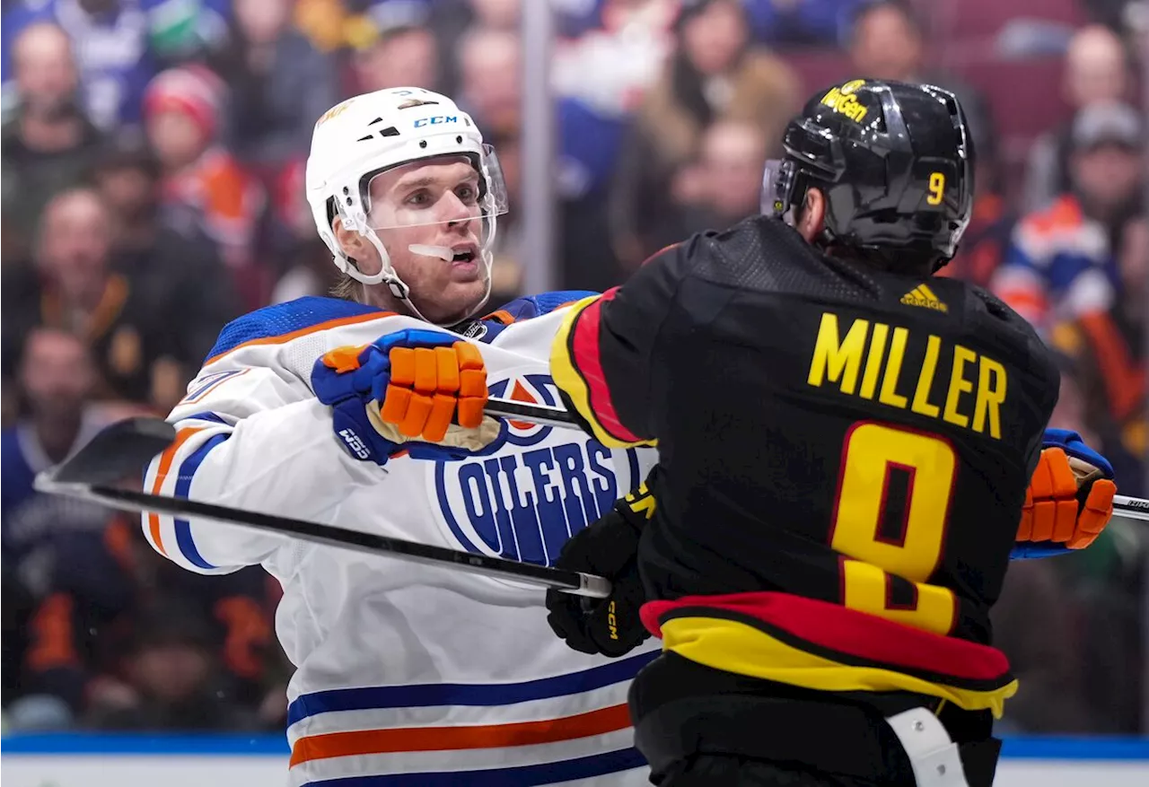 Boeser scores two, Hughes nets four points as surging Canucks whip Oilers 6-2