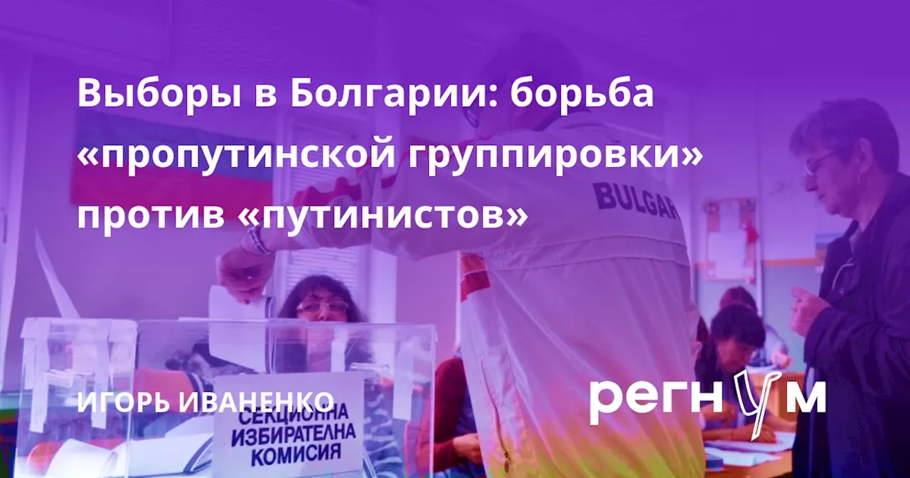 Выборы в Болгарии: борьба «пропутинской группировки» против «путинистов»